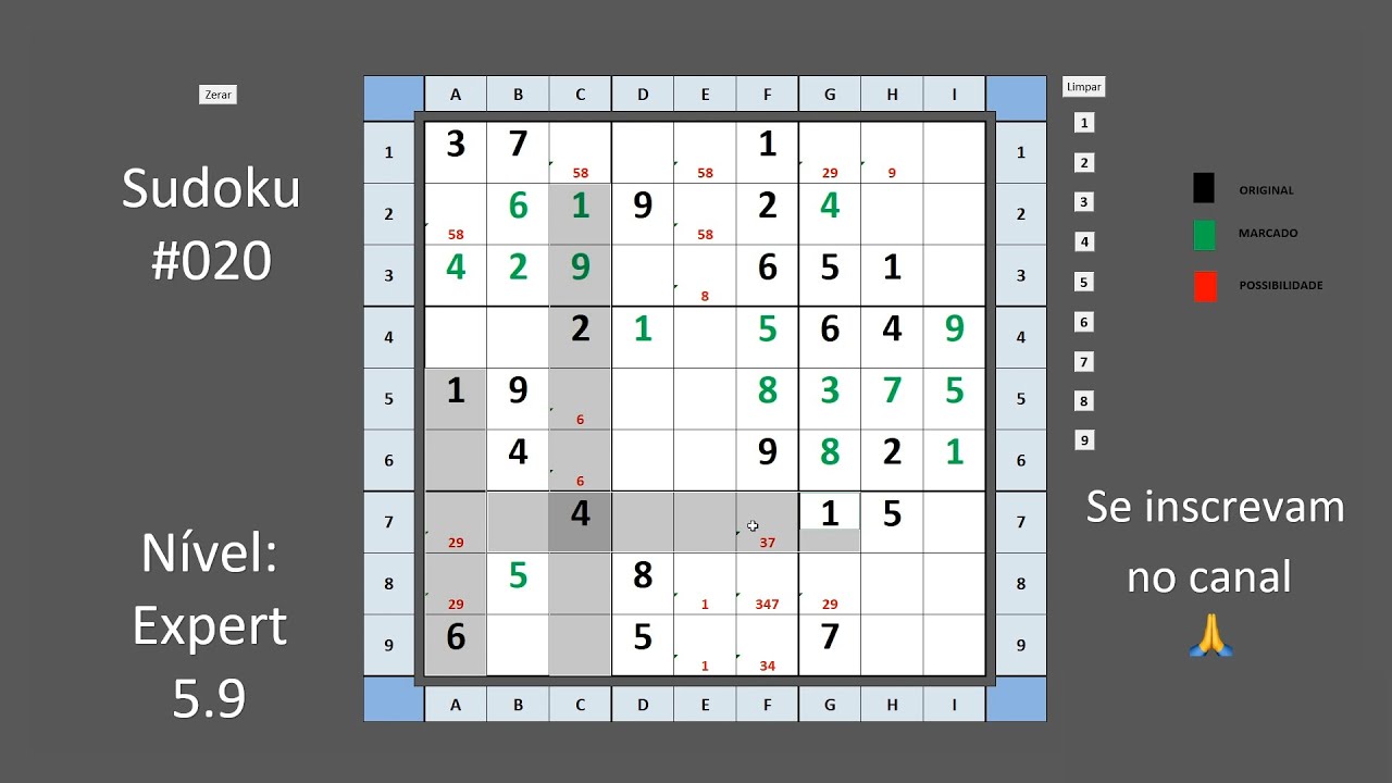 Resolvendo Sudoku #020 Nível Expert