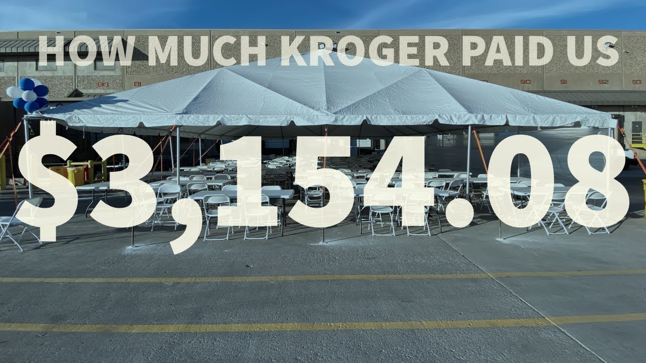 40x60 Frame Tent Setup For Kroger And How Much $$ We Made