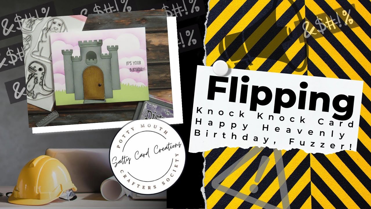 Flipping Knock Knock Card using Ink Road Stamps & Lawn Fawn's Knock Knock Interactive Die-set