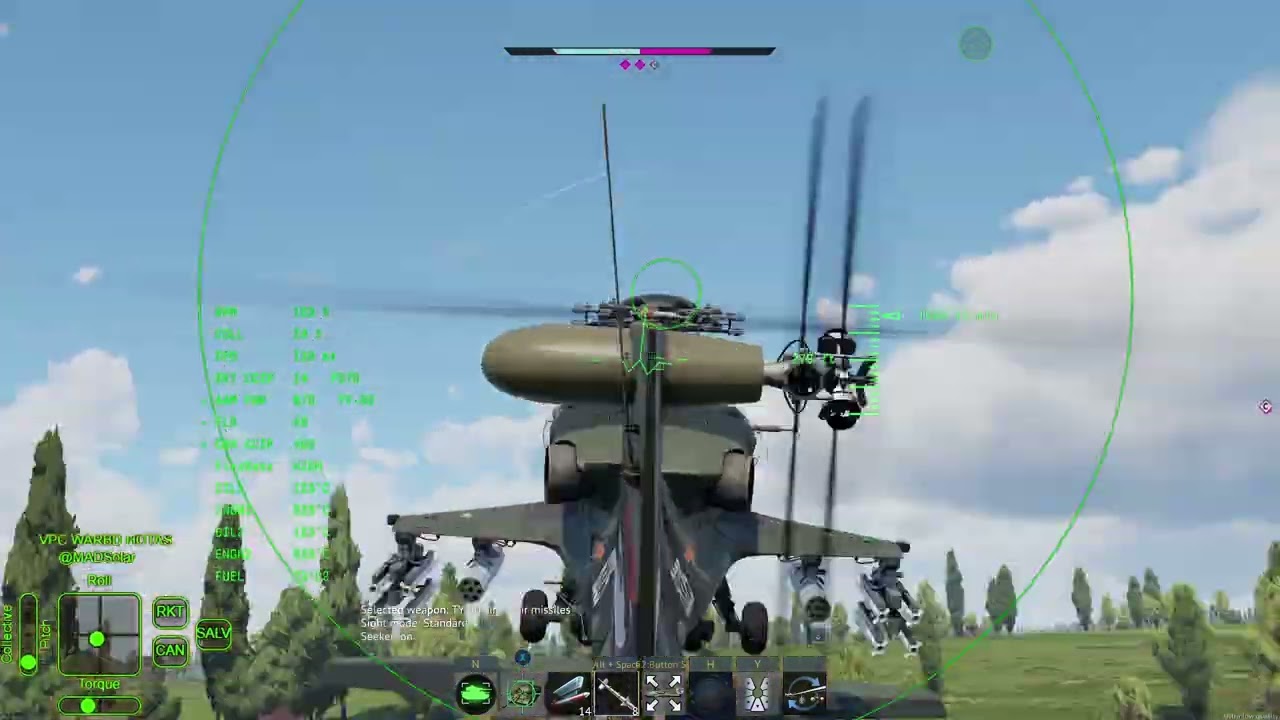 War Thunder: Top Tier GRB Rocket Helicopter Gameplay | HOTAS TrackIR