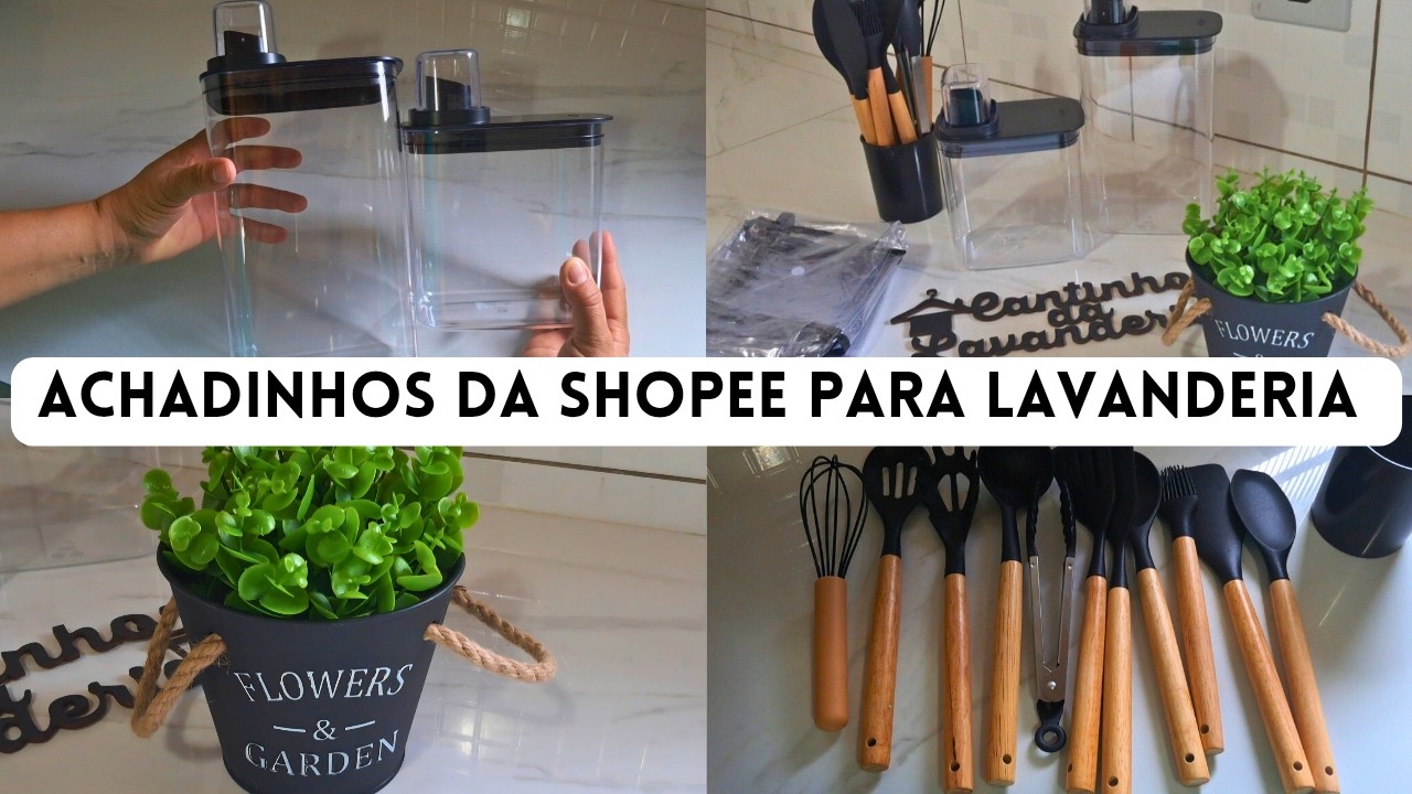 COMPRAS DA SHOPEE PARA LAVANDERIA 🧺 | Achadinhos Baratos e Úteis para Organizar tudo