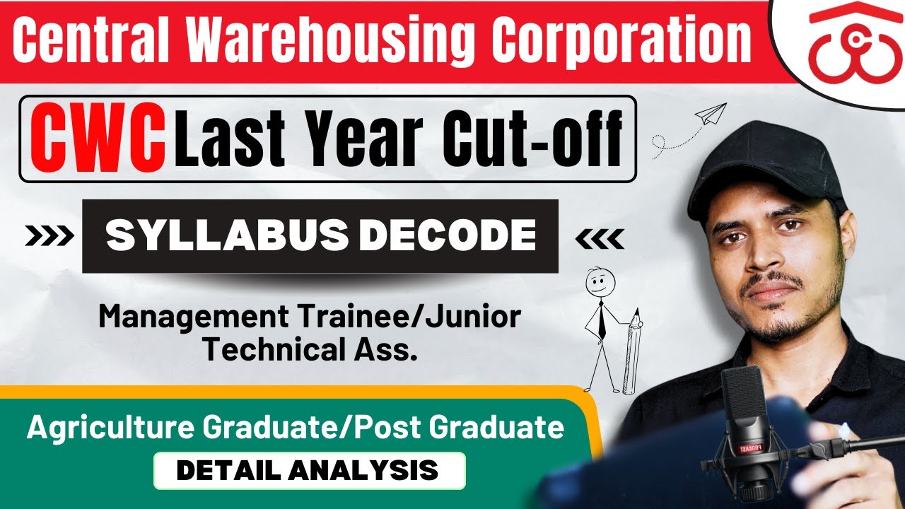 CWC Recruitment 2024 | Syllabus & Last Year Cut-off | Junior Technical Asst. by @agroacademylive