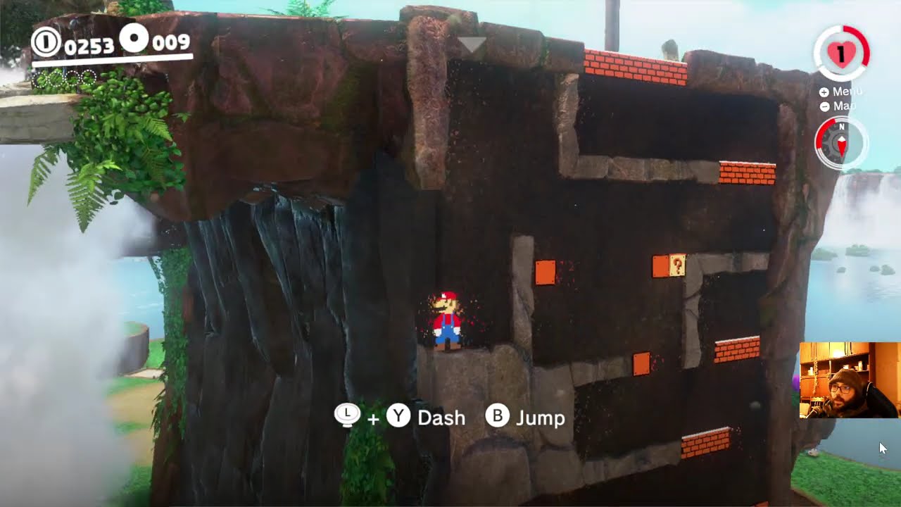 Super Mario Odyssey – Fossil Fall Heights Gameplay - 2D Mario Gets the Moon