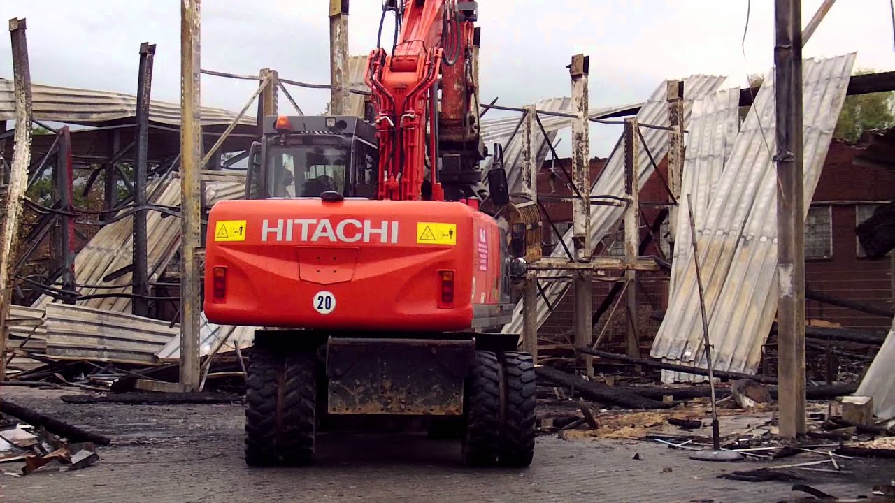 Hitachi ZX 190 W Grossbrand Roeren Krefeld 13.07.2012