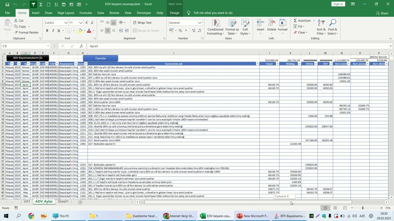 ƏDV Bəyannamələrinin toplu şəkildə excel faylına yüklə və vaxtına qənaət et