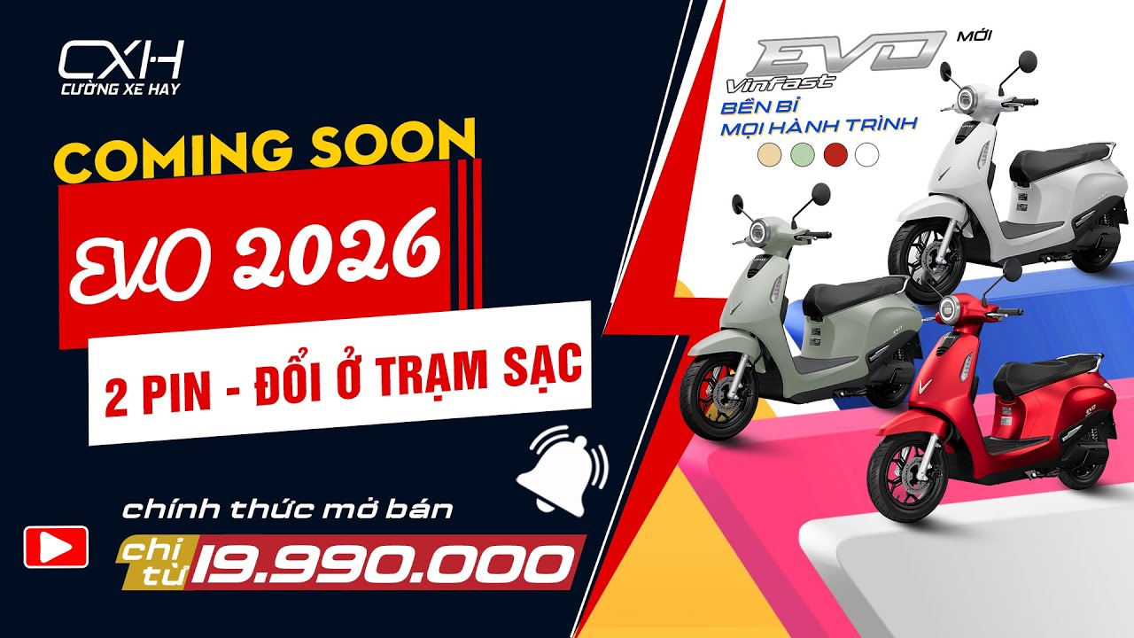 ⚡ VINFAST EVO 2026 ( COMING SOON) – 2 PIN THÁO RỜI * HỖ TRỢ ĐỔI PIN Ở TRẠM SẠC 🎉" | Cường Xe Hay