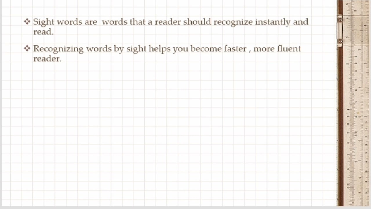 Sight words - November