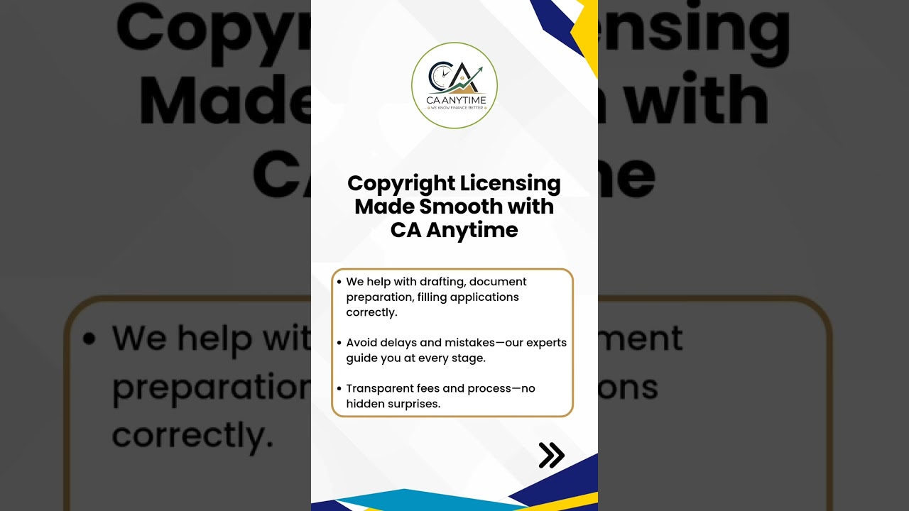 Protect your creative work with a Copyright License!At CA Anytime.