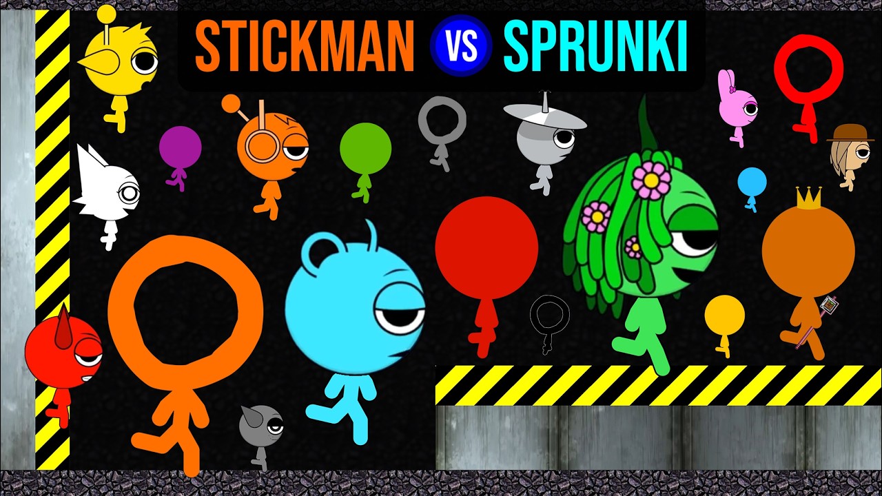 Stick Figure Team vs Sprunki Team – Which Team Wins? Survival Shutter Crush Marble Race in Algodoo 