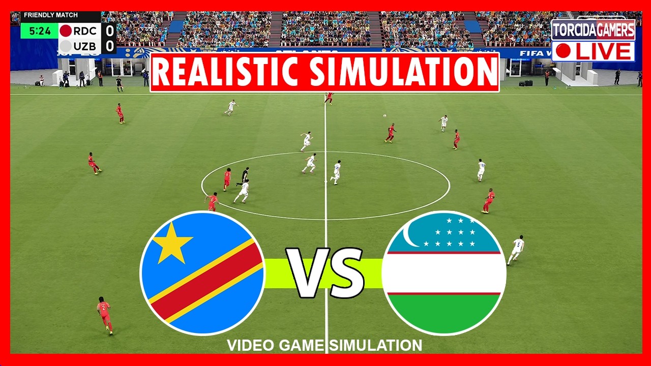 🔴DR Congo vs Uzbekistan Live | World Cup 2026 |  Video Game Simulation & Live Score Real Match