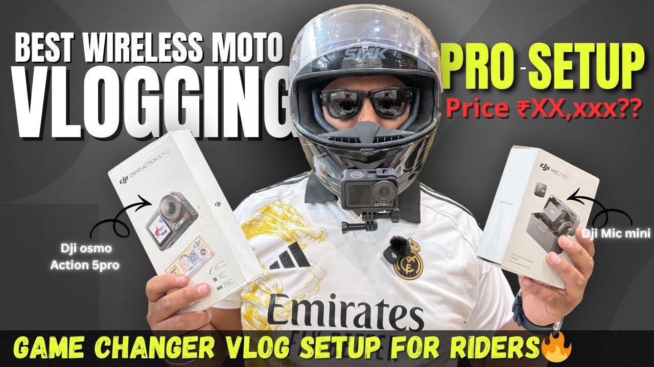 Best Wireless MotoVlogging Setup 😱 | DJI Action 5Pro + Mic Mini 🎤 #mandeep_khokhar #automobile 