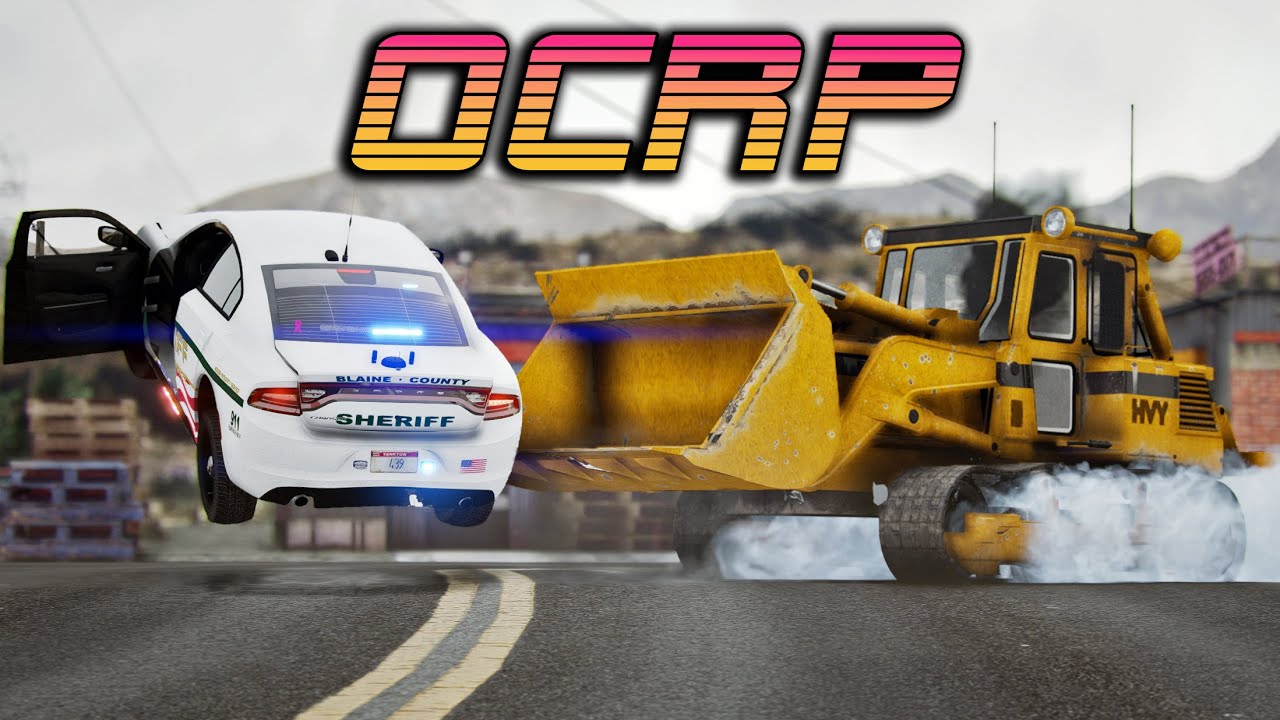 Бульдозер останавливает погоню в OCRP GTA5 RP