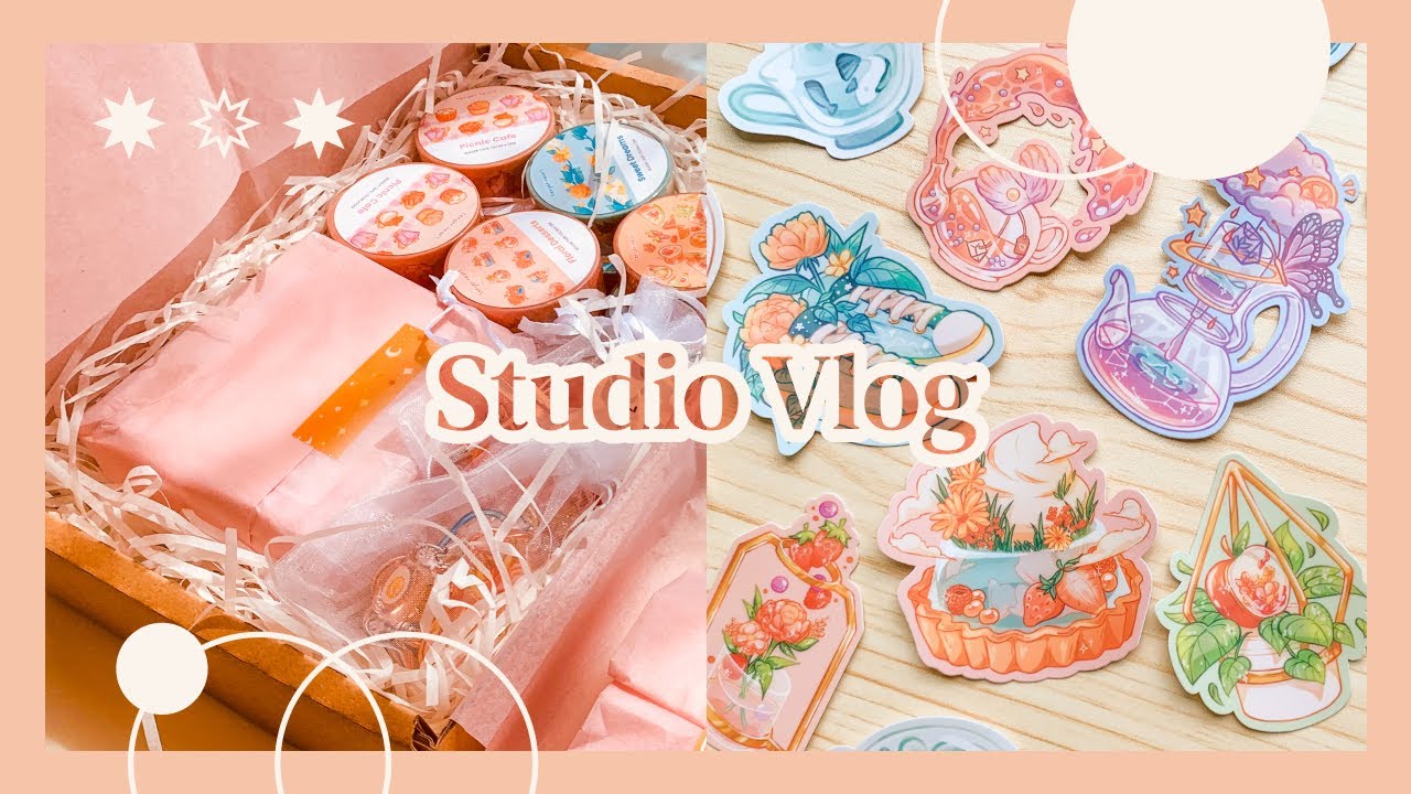 Prepping new stickers, washi tapes, charms & packing shop orders! // Vlog 04 💛
