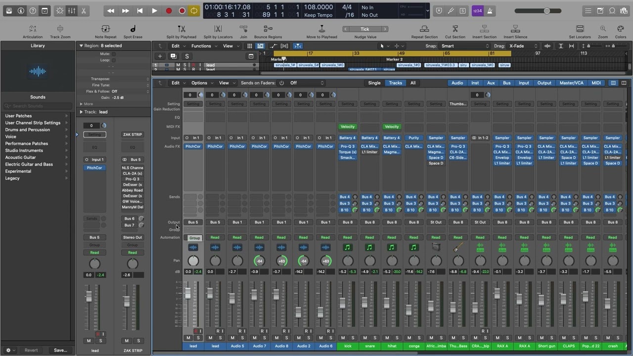 How to create buses in Logic Pro X.