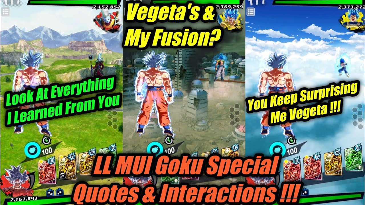 Legends Limited MUI Goku Special Intro & Winning Quotes and Interactions Dragon Ball Legends