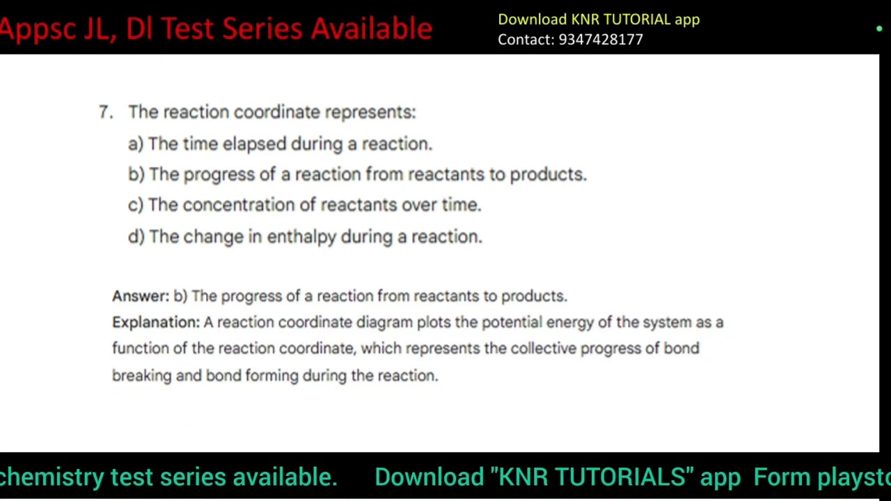 Chemical Kinetics Mcqs | Appsc DL JL PL #Appsc #DL #JL #Ttd