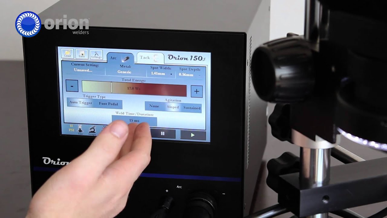 Orion 150s Welder Interface - Arc Screen Instruction