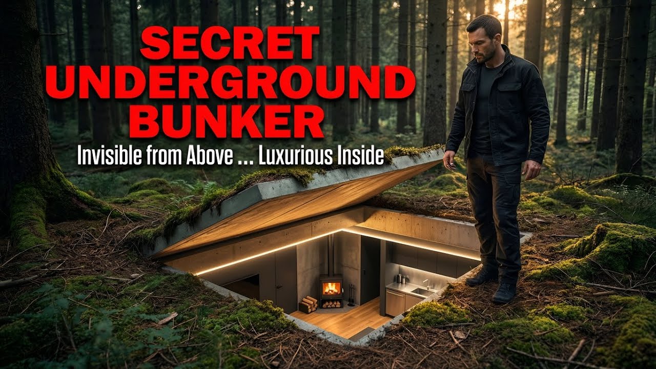 Secret Underground Luxury Bunker: Invisible Forest Hideout From Start to Finish(ASMR)