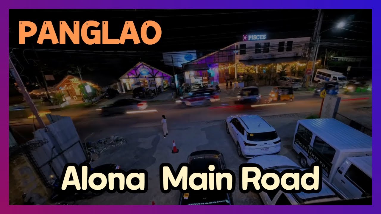 Alona Beach Main Road – Nighttime Scenes of Panglao’s Lively Street