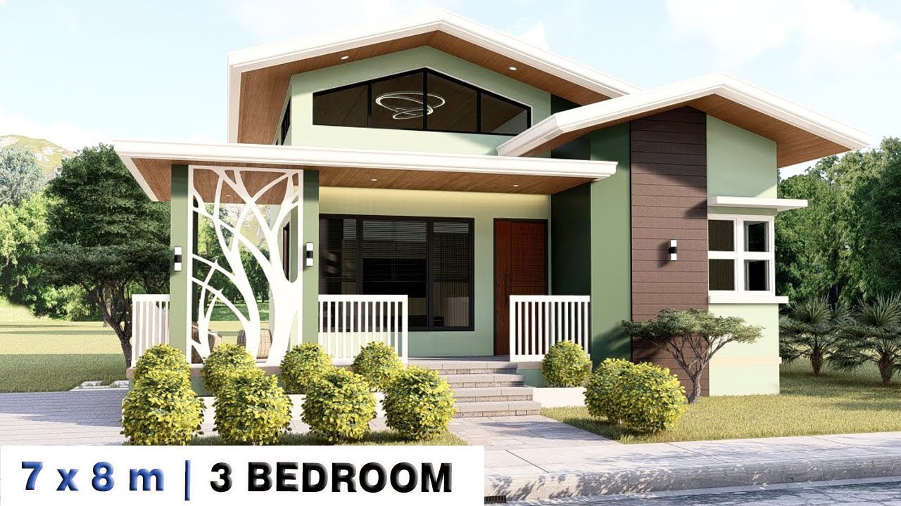 7 X 8 Meters | Elegant Loft Type House Design with 3 Bedroom