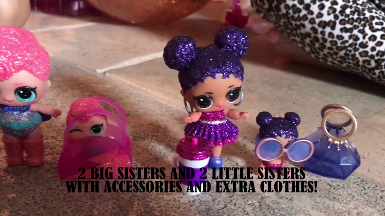 LOL Surprise Giant Ball -- Big & Little sister dolls- 50 Surprise blind bags + Bath fizzy charms!