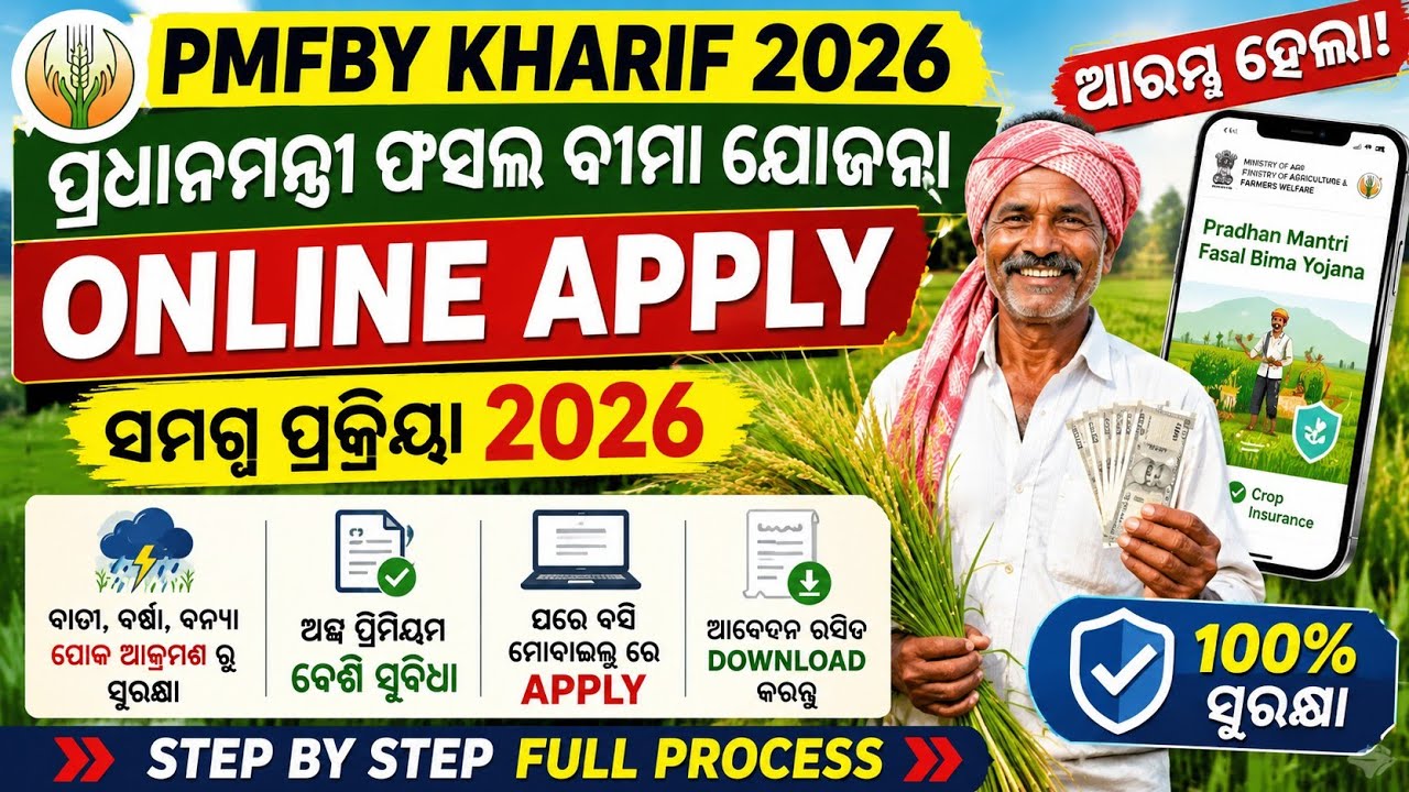 Pradhan Mantri Fasal Bima Yojana online apply 2026 | PMFBY kharif 2026 Apply