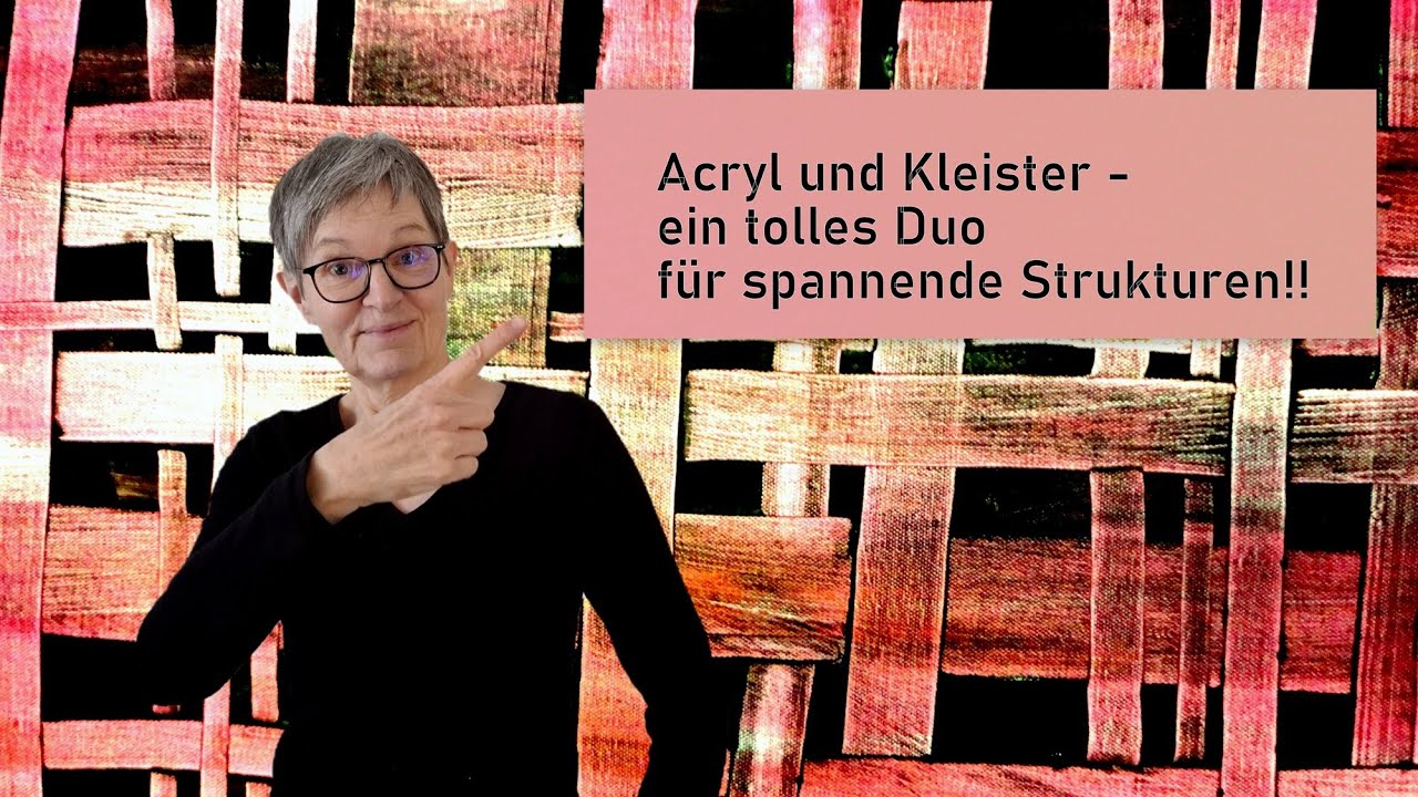 Acryl und Kleister Technik Struktur Muster Anfänger Acrylics and Wallpaper Paste Technique Texture