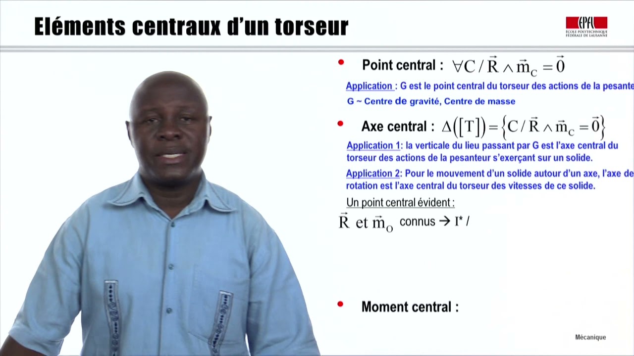 Mécanique du solide: Typologie et éléments centraux des torseurs