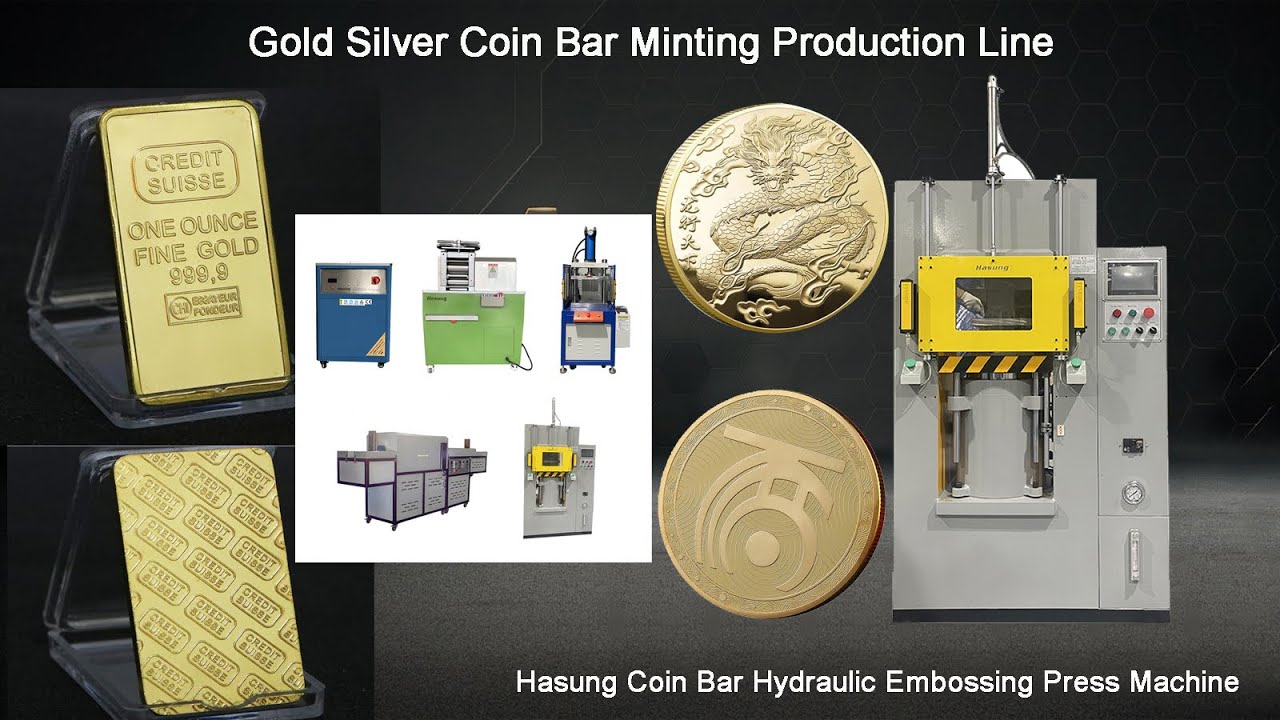 Hasung gold silver coin bar minted production line #coinmaking #mintingbar