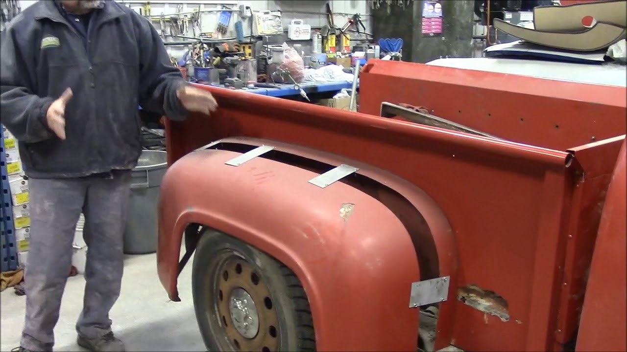1953 Ford F100 Truck Restoration , Body Fitted to Frame Continues,  lastchanceautorestore com