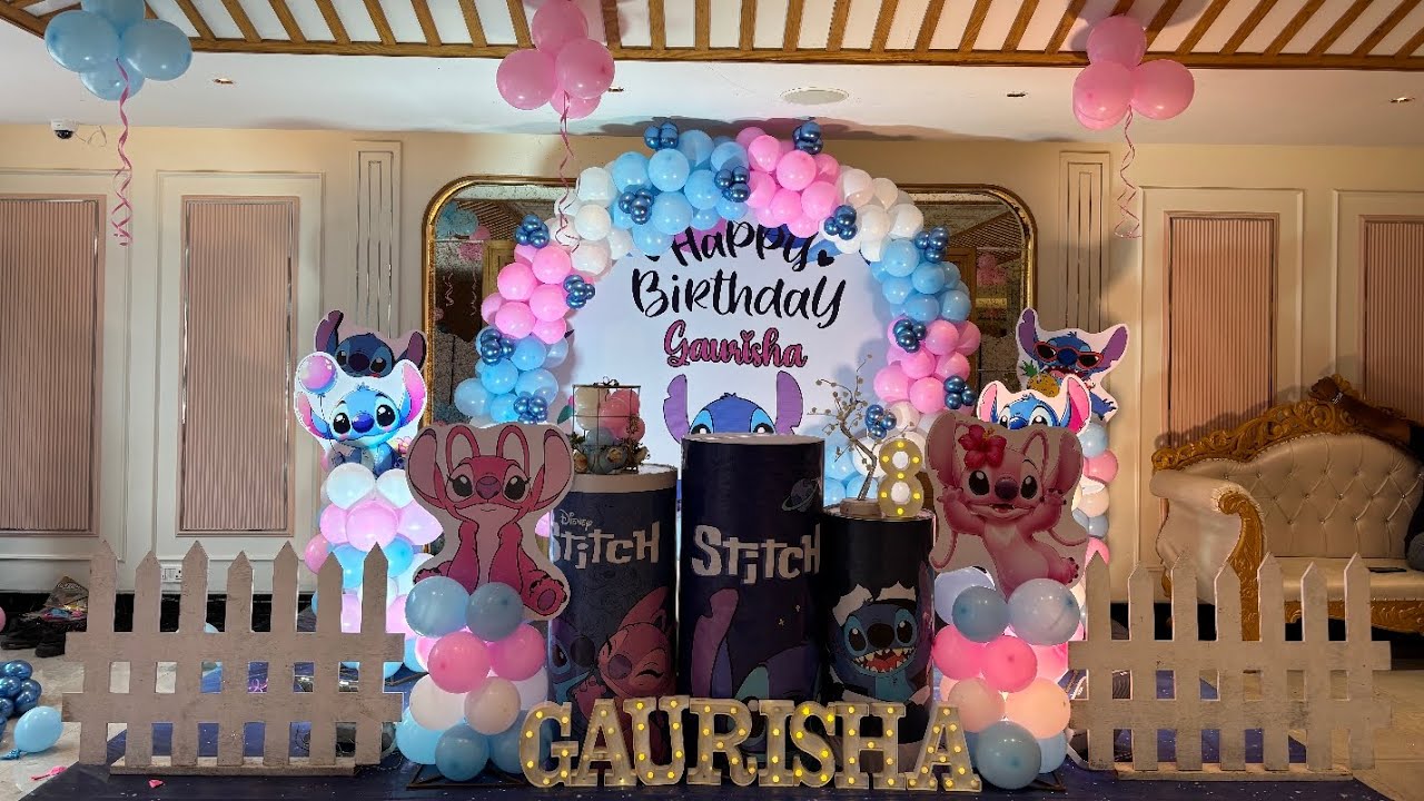 Stitch theme birthday party decoration  Contact no 7054873311