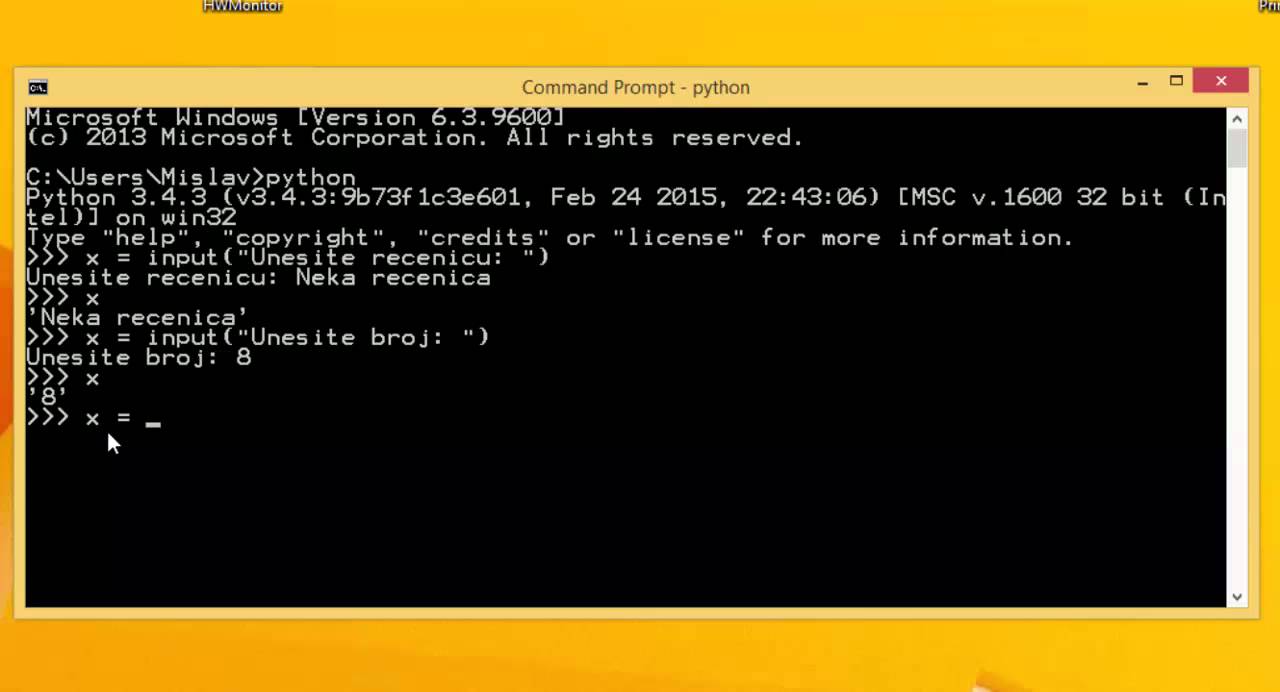 Python - Tutorijal 5 (Dodatak) - Funkcija input