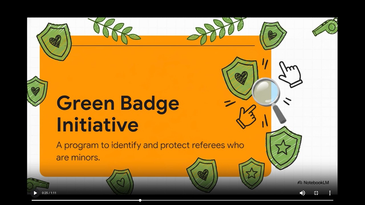 Green Badge Initiative for Youth Soccer/Football!   Protecting our young referees!