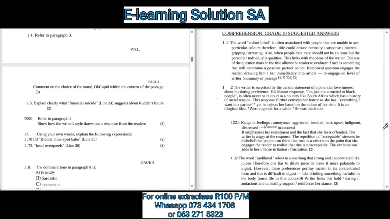 Grade 10 English Home Language Term 1 | March test Paper 2026