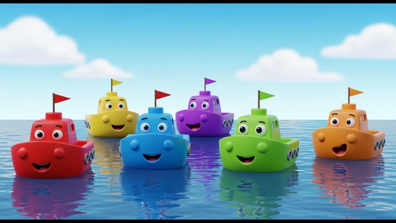 Seis Pequeños Barquitos de Juguete Navegan | Canciones del Agua y Rimas Infantiles