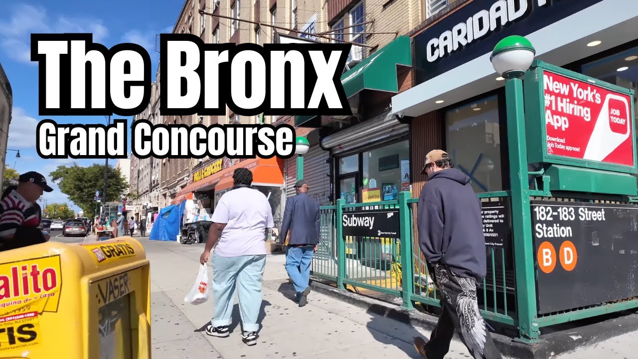Walking the Grand Concourse, The Bronx | 4K NYC Street Tour with Real City Sounds