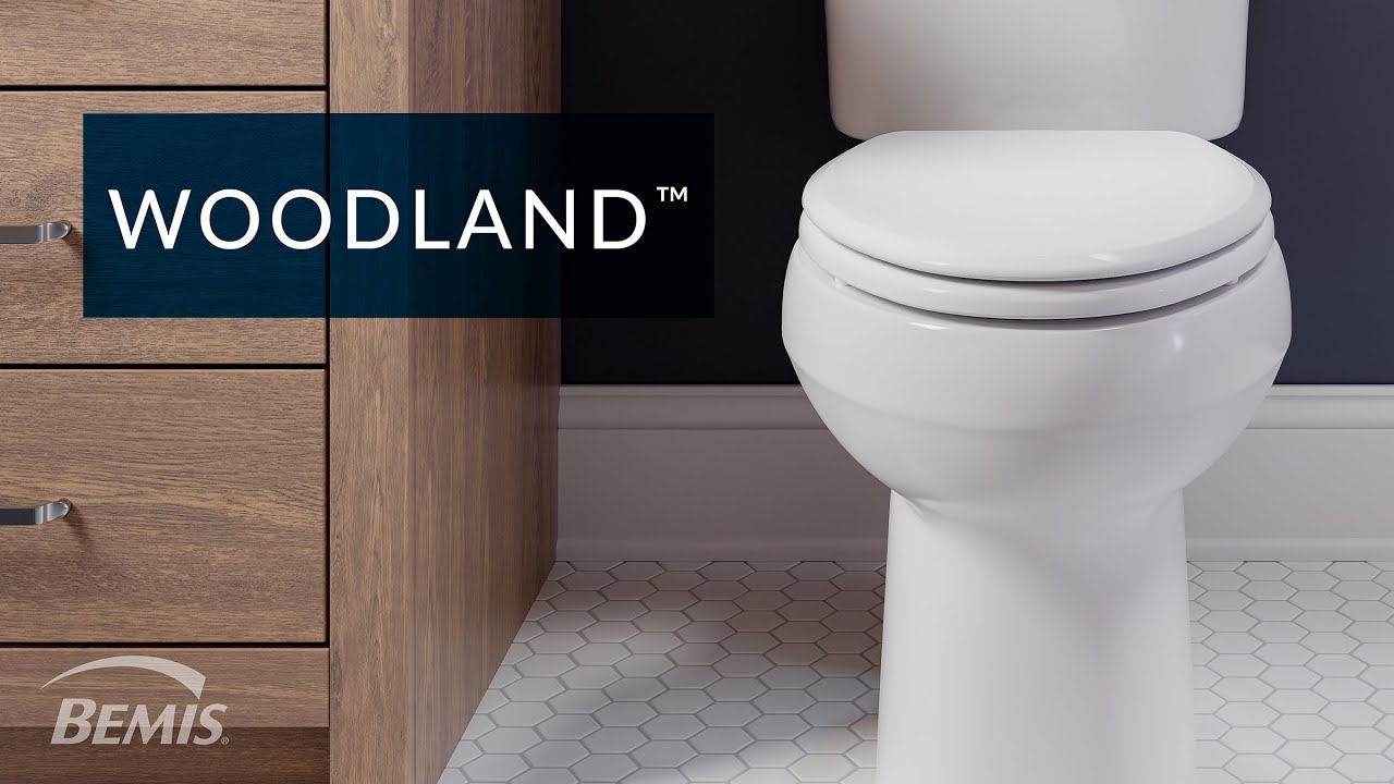 Bemis Woodland Toilet Seat + Antimicrobial, Never Loosens, Slow Close, Easy•Clean, Adjustable