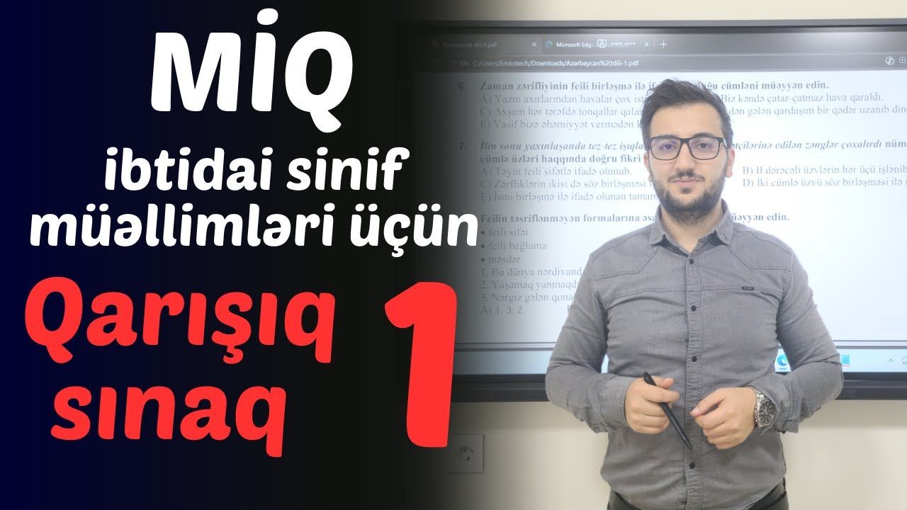 Qarışıq sınaq 1 | İbtidai sinif müəllimləri üçün l MİQ & sertifikasiya 