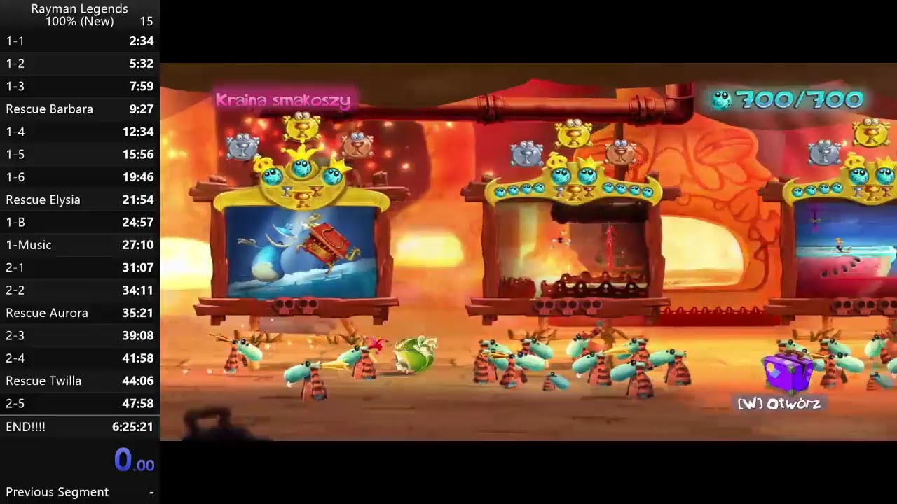 Rayman Legends 100% Speedrun 6:25:28 (Former WR)