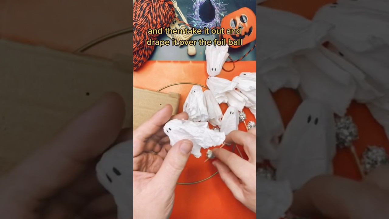 🎃 Easy Halloween DIY Miniature Toilet Paper Ghost Craft 👻 #halloween #ghost #craft
