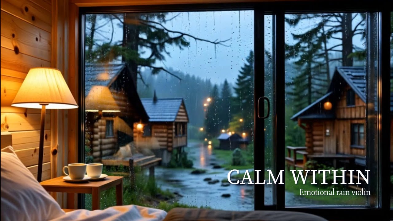 Calm Focus and Relaxation Music | Emotional Violin Rain Background