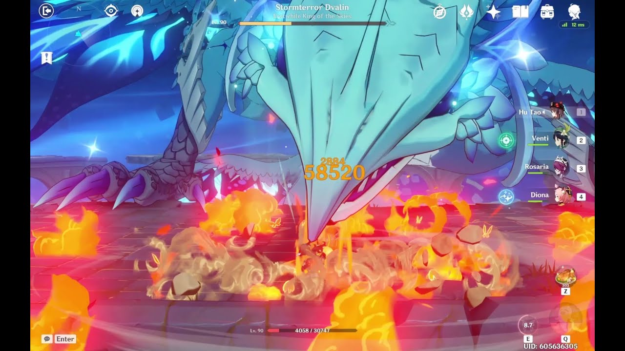 [Genshin] Hu Tao Plunge Comp Damage Showcase vs. Stormterror
