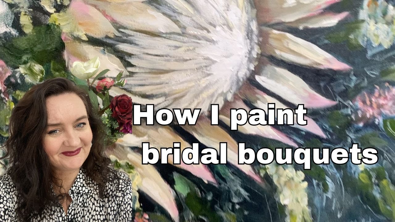 How I paint bridal bouquet flowers | Oil painting flowers | Sketchbook drawing | Creative process