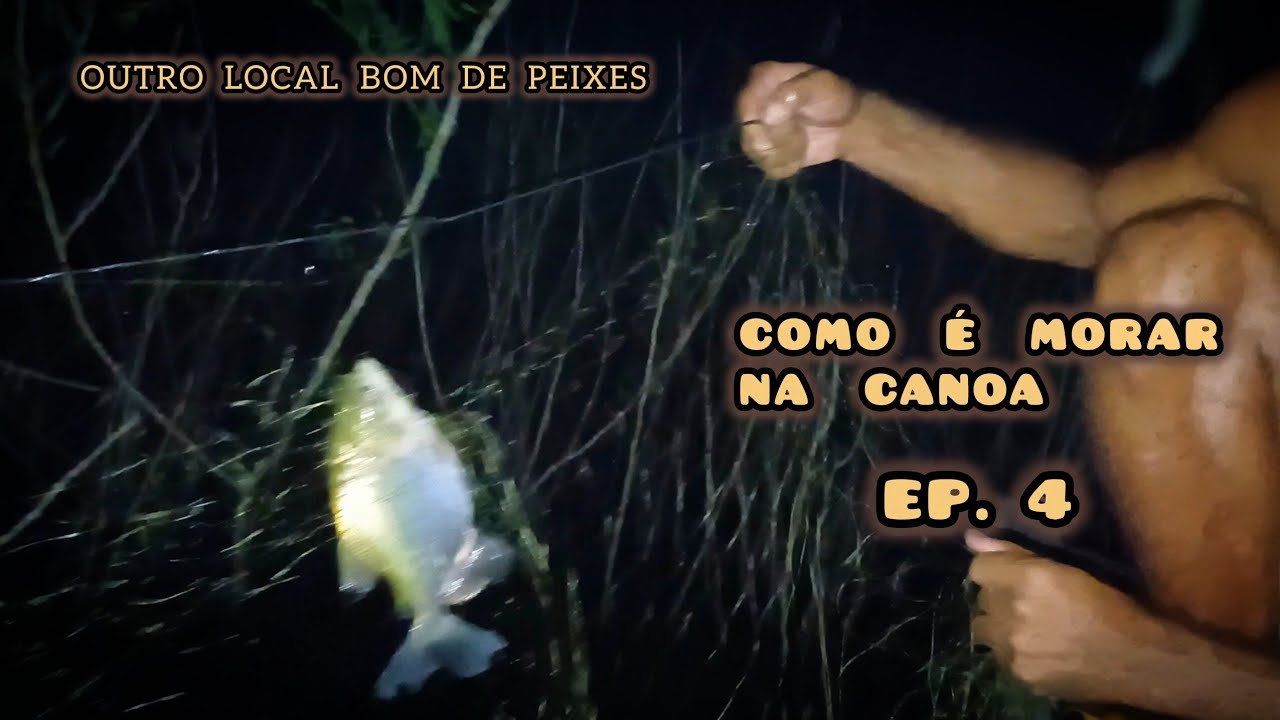 EP. 4,  COMO  É  MORAR  NA  CANOA - mudança para outro local bom de peixes