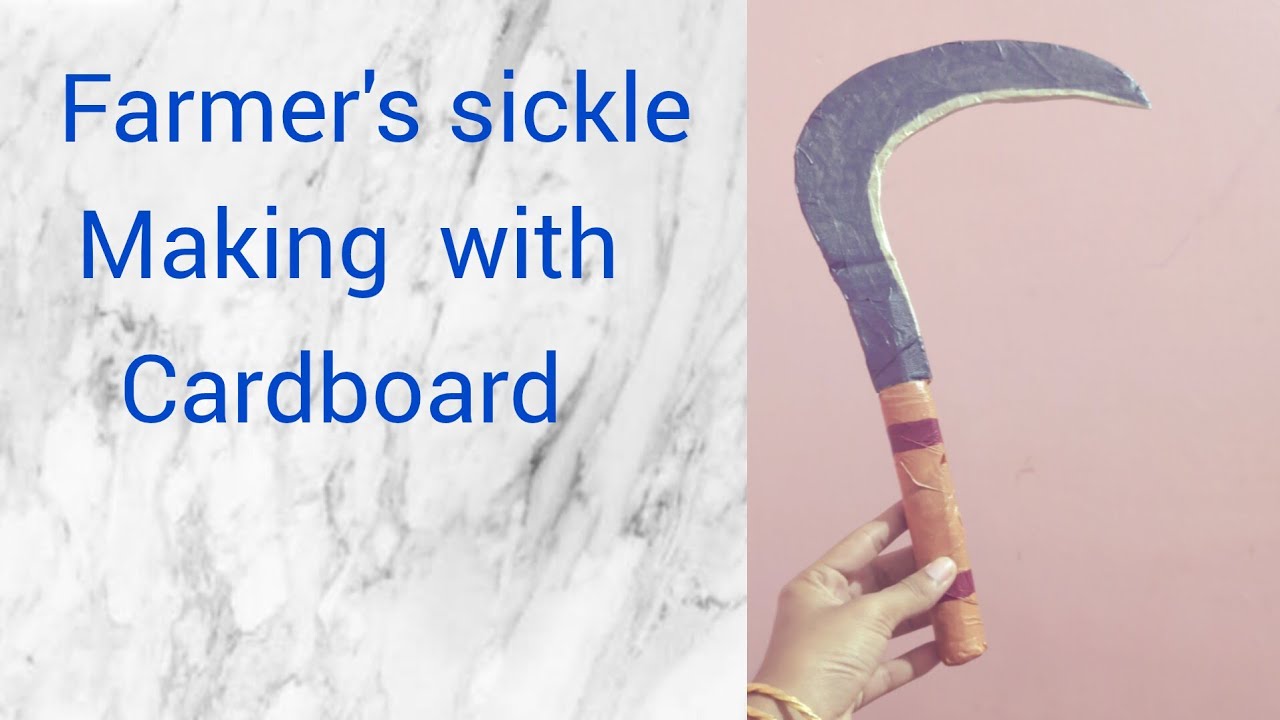 Farmer's sickle making with cardboard #craft #simple sickle making# How to making farmer's sickle