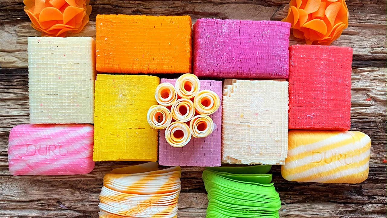 ASMR SOAP. Cutting soft cubes. Crunchy sound. Thailand soap.