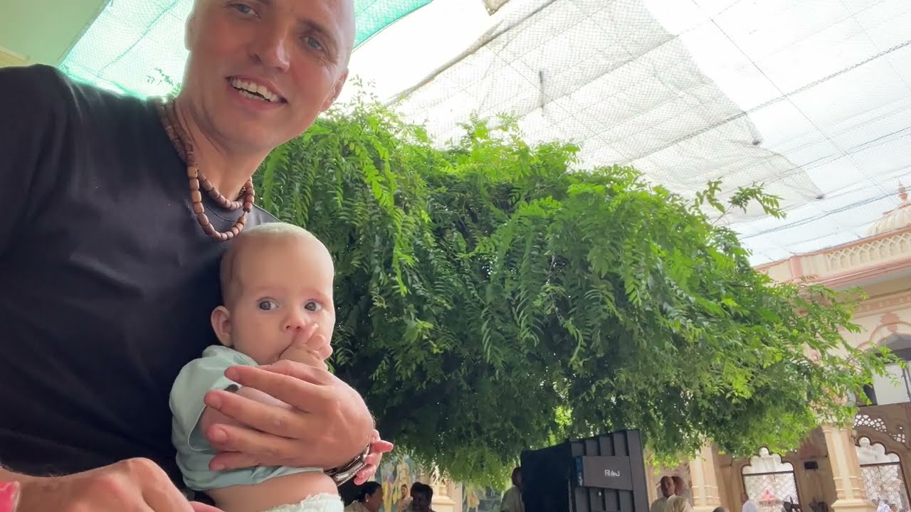 My husband and son went to Krishna Balaram Mandir for Vaishnava seva!