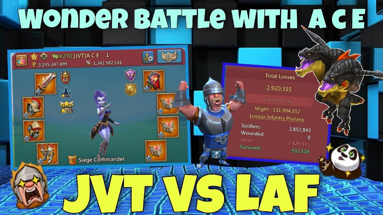 Lords Mobile - ACE in JVT destroying forts. LaF landed on us for this? Wonder war K270