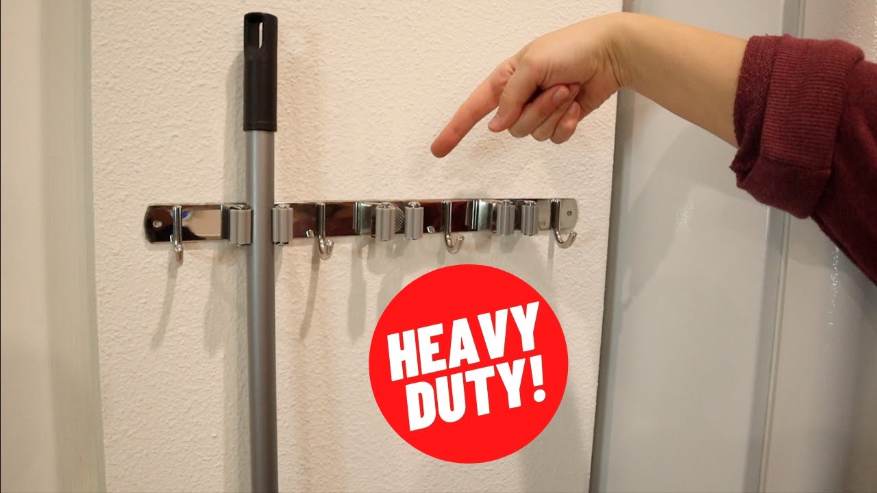 UNBOXING: Napcure Broom Holder Review 2022 | Heavy Duty Wall Mount Mop Storage with Hook Hangers