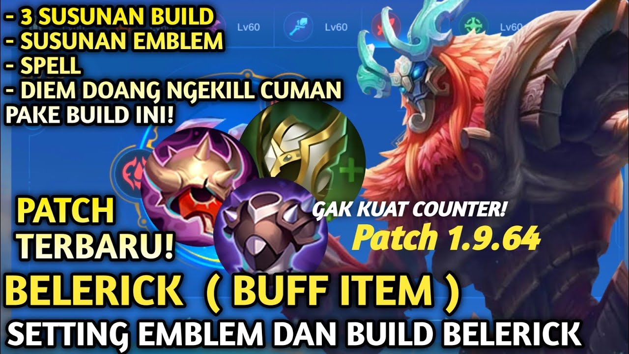 DIEM DOANG NGEKILL! SET BUILD EMBLEM BELERICK TERSAKIT 2025 PATCH TERBARU! BELERICK MOBILE LEGENDS